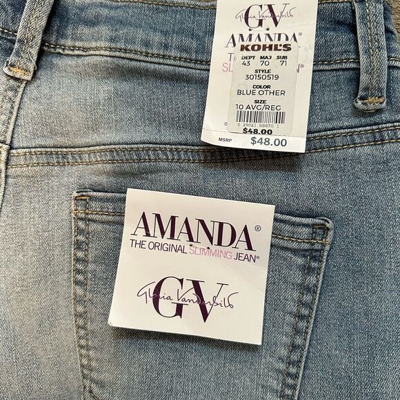 Gloria Vanderbilt Amanda Stretch Tapered Leg Classic Rise Jeans 10 Average - Picture 5 of 5